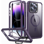 ESR - Shock Armor Kickstand Halolock + Screen Protector - Iphone 14 Pro Max - Clear Purple