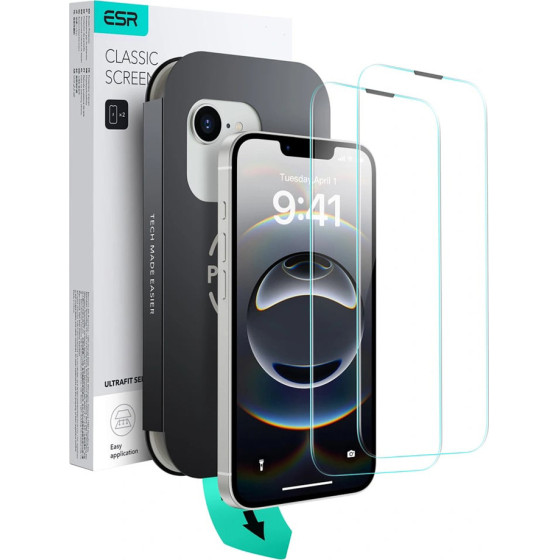 ESR - Tempered Glass Ultrafit Tray (2pack) - Iphone 16e - Clear