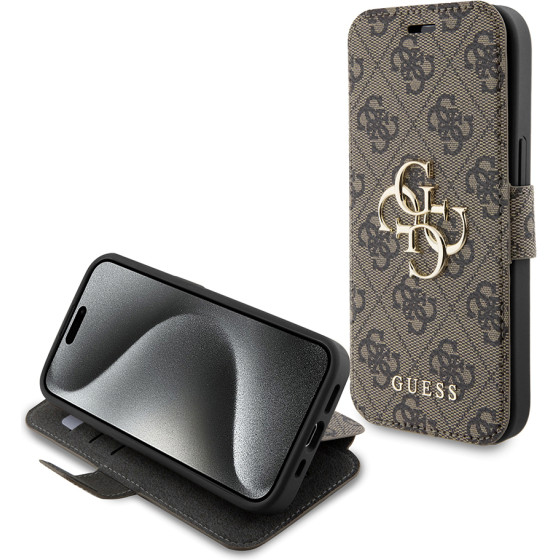 Guess - Book 4G - Iphone 15 - Brown - (GUBKP15S4GMGBR)