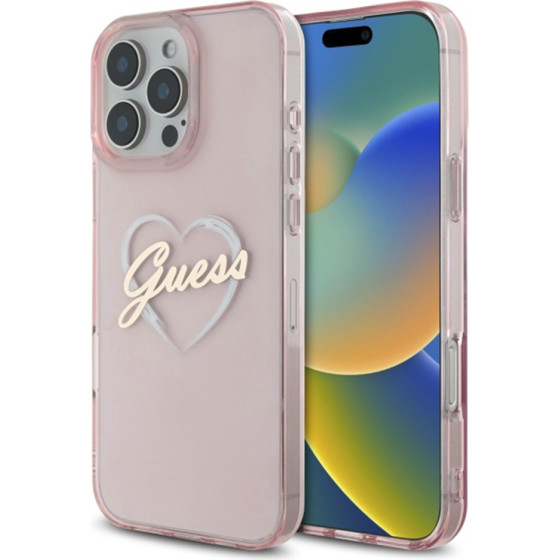 Guess - Hardcase Iml Heart - Iphone 16 Pro Max - Pink - (GUHCP16XHCHGSPP)