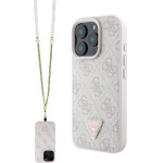 Guess - Leather Metal Logo Strass Crossbody - Iphone 16 Pro Max - Pink - (GUHCP16XP4TDSCPP)