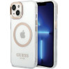 Guess - Metal Outline Magsafe - Iphone 15 Plus - Gold - (GUHMP15MHTRMD)