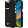 Guess - Silicone Script Metal Logo & Frame - Iphone 16 Pro - Black - (GUHCP16LSMBSLK)
