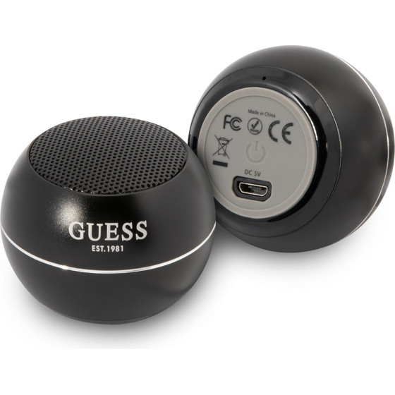 Guess - Wireless Mini Speaker - Bluetooth 5.0, 3W, 300mAh, 4H - Black - (GUWSALGEK)