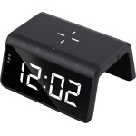 Havit - Desk Phone Wireless Charger (W320) - With Digital Clock, Rgb Led Light, 15W - Black