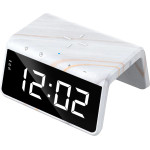 Havit - Desk Phone Wireless Charger (W320) - With Digital Clock, Rgb Led Light, 15W - Marble