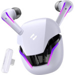 Havit - Wireless Earbuds - For Gaming, With Dongle, Bluetooth 5.3, RGB, Type-C, 400mAh - White - (TW970)