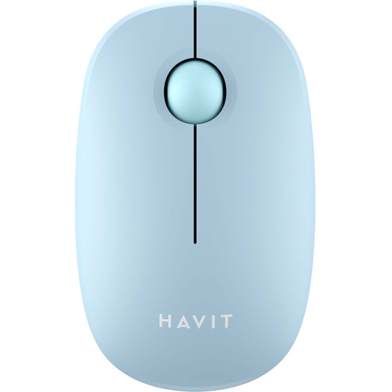 Havit - Wireless Mouse (MS57GT) - 2.4GHz, 1600 DPI, ABS, PC, Aa Battery - Light Blue