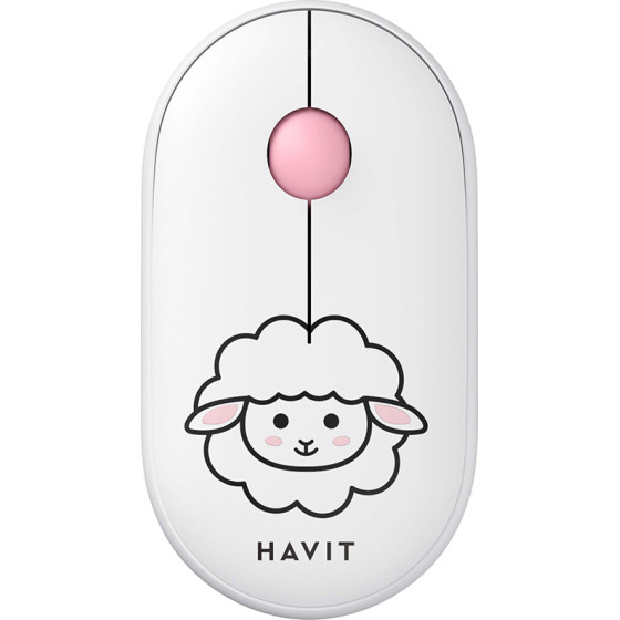 Havit - Wireless Mouse (MS75GT Pro) - 2.4GHz, 1600 DPI, ABS, PC, Aa Battery - White