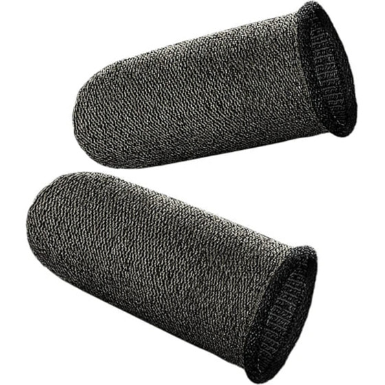 Hoco - (2 pack) Mobile Gaming Finger Sleeve Phantom - For Peaceful Elite, King Of Glory, Call Of Duty - Black / Silver - (GM4)