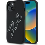 Karl Lagerfeld - 3D Design - Iphone 15 - Rubber Signature - (KLHCP15S3DRKSDLK)