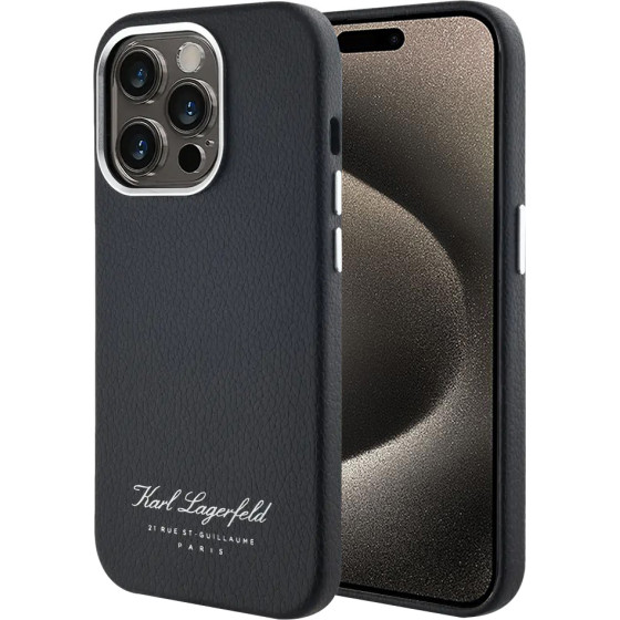 Karl Lagerfeld - Hardcase Leather Hotel - Iphone 15 Pro Max - Rsg - (KLHCP15XPGWCMKHK)