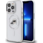 Karl Lagerfeld - Iml Magsafe - Iphone 15 Pro - White Metal Karl&Choupette Head - (KLHMP15LHLSKCH)