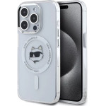 Karl Lagerfeld - Iml Magsafe - Iphone 15 Pro Max - White Metal Choupette`s Head - (KLHMP15XHLSCHH)