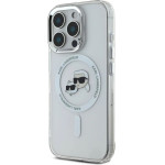 Karl Lagerfeld - Iml Magsafe - Iphone 16 Pro - White Metal Karl&Choupette Head - (KLHMP16LHLSKCH)