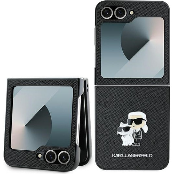 Karl Lagerfeld - Saffiano - Samsung Galaxy Z Flip6 - Karl&Choupette Metal Pin - (KLHCZF6SAPKCNPK)