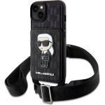Karl Lagerfeld - Saffiano Crossbody - Iphone 14 - Monogram Ikonik - (KLHCP14SCSAKHPKK)