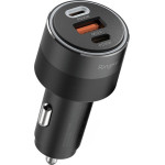 Ringke - Car Charger - USB, 2x Type-C, PD30W, QC3.0, With Ambiental Light - Black