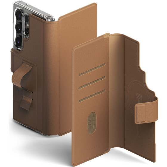 Ringke - Folio Grip Wallet Magnetic - Samsung Galaxy S23 Ultra / S24 Ultra / S25 Ultra - Brown