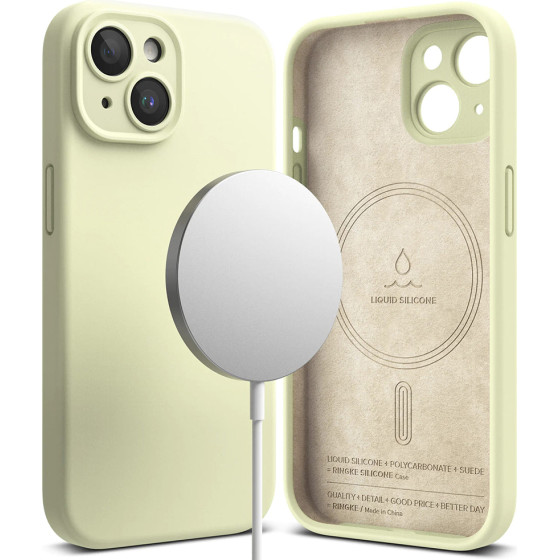 Ringke - Silicone Magnetic Magsafe - Iphone 15 - Sunny Lime