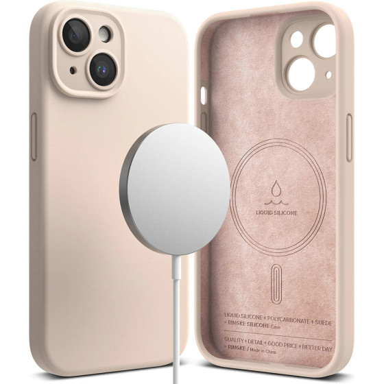 Ringke - Silicone Magnetic Magsafe - Iphone 15 Plus - Pink Sand