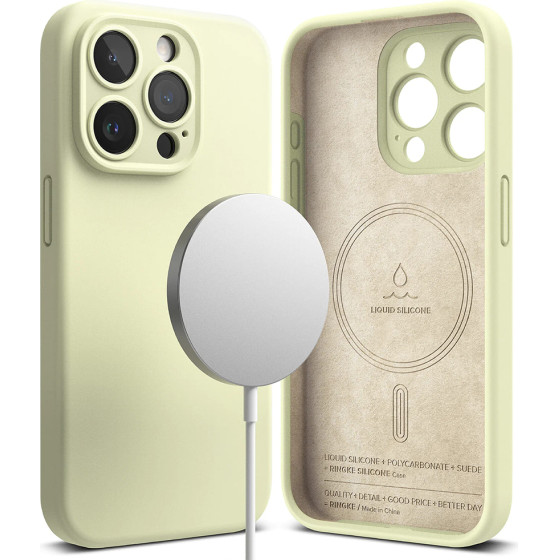 Ringke - Silicone Magnetic Magsafe - Iphone 15 Pro Max - Sunny Lime