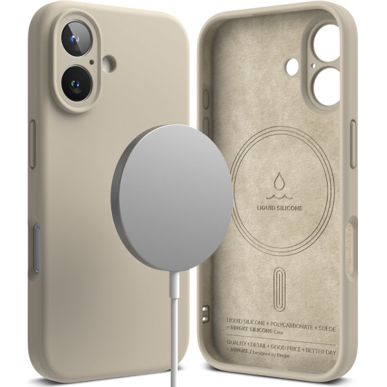 Ringke - Silicone Magnetic Magsafe - Iphone 16 - Stone