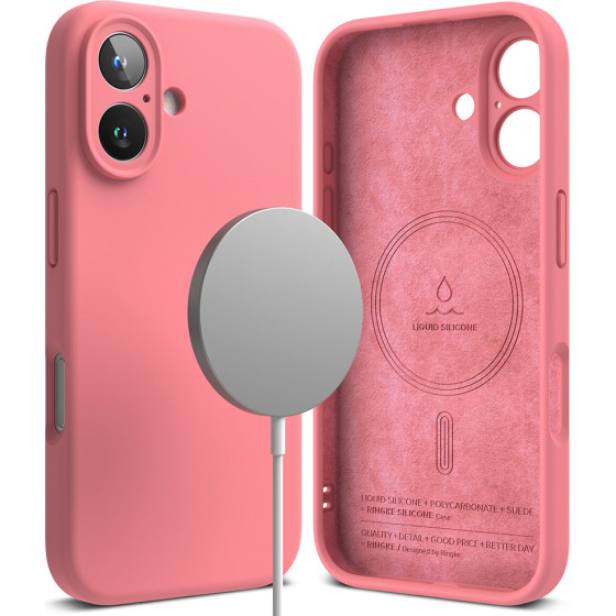 Ringke - Silicone Magnetic Magsafe - Iphone 16 Plus - Pink