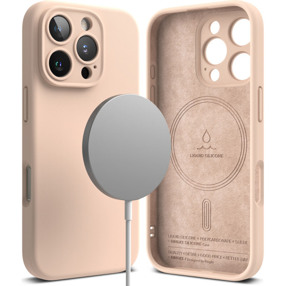 Ringke - Silicone Magnetic Magsafe - Iphone 16 Pro - Pink Sand