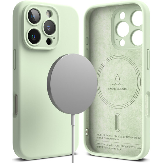 Ringke - Silicone Magnetic Magsafe - Iphone 16 Pro - Soft Mint