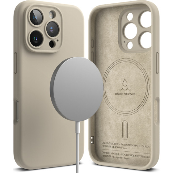 Ringke - Silicone Magnetic Magsafe - Iphone 16 Pro - Stone
