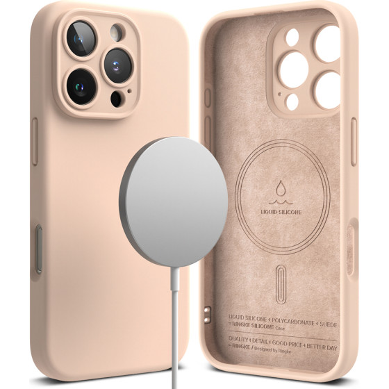 Ringke - Silicone Magnetic Magsafe - Iphone 16 Pro Max - Pink Sand