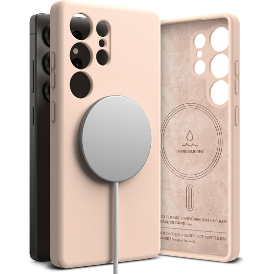 Ringke - Silicone Magnetic Magsafe - Samsung Galaxy S25 Ultra - Pink Sand