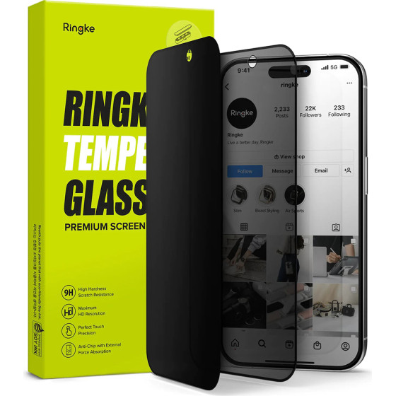 Ringke - Tempered Glass - Iphone 15 Pro - Privacy