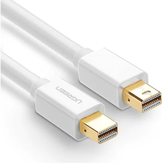Ugreen - Video Cable - Mini Dp Male To Mini Dp Male, 4k@60Hz, Thunderbolt 2, Mirror Mode, 2m - White - (10429)