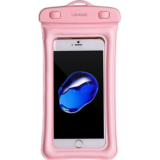 Usams - Waterproof Case (US-YD007) - IPX8, For Phone, Max 6'' - Pink - (US-YD007/PINK)