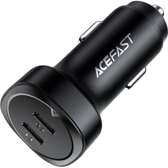 Acefast - Car Charger - 2x Type-C, Dual Pd Fast Charging, 72W, Built-In Voltage Regulator Chip - Black - (B2)