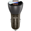 Acefast - Car Charger - 2x USB, 45W, Dual Fast Charging, With Led Digital Display - Transparent Black - (B7)