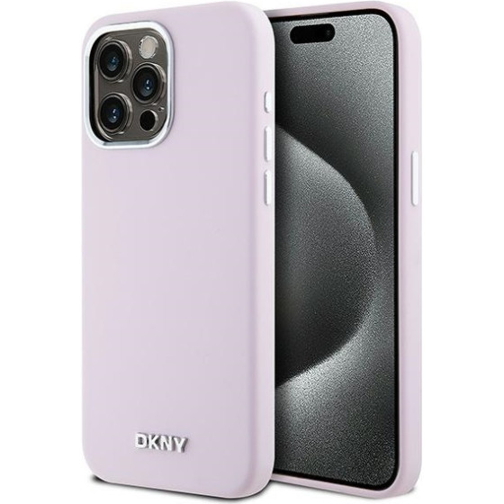 DKNY - Hardcase Liquid Silicone Small Metal Logo Magsafe - Iphone 15 Pro Max - Pink - (DKHMP15XSMCHLP)