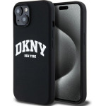 DKNY - Hardcase Liquid Silicone White Printed Logo Magsafe - Iphone 15 - Black - (DKHMP15SSNYACH)