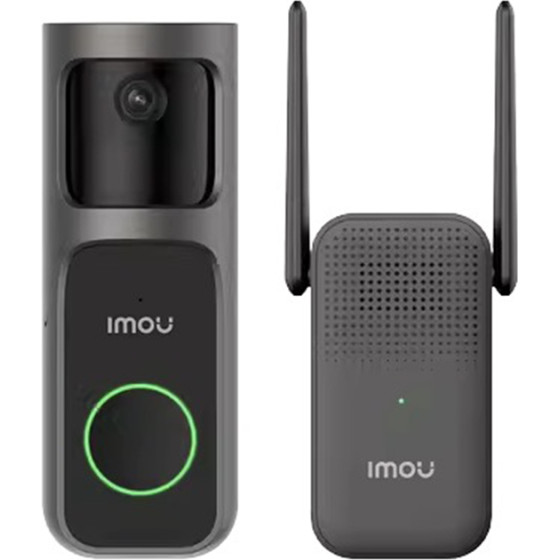 IMOU - Doorbell 2S Kit (DB-2SP-3T0W/DS2S) - 3MP, Two-Way Talk, 5000mAh, 8x Digital Zoom - Black