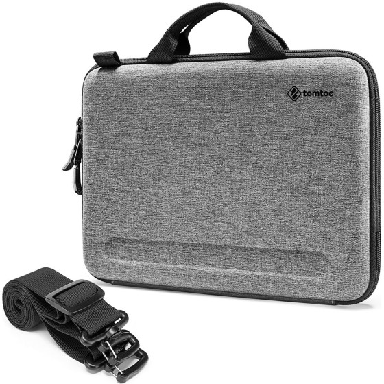 Tomtoc - Fancycase Laptop Shoulder Bag (A25F2G2) - For Macbook Pro 16'', Ipad Pro 12.9'' - Gray - (A25-E01G/A25F2G2)