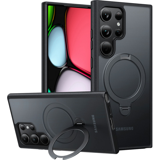 Torras - Ostand Spin Series - Samsung Galaxy S24 Ultra - Black