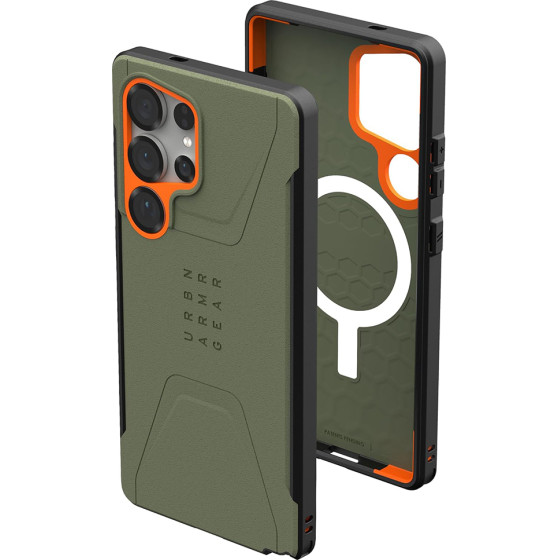 UAG - Civilian Pro Magsafe - Samsung Galaxy S25 Ultra - Olive Drab / Orange