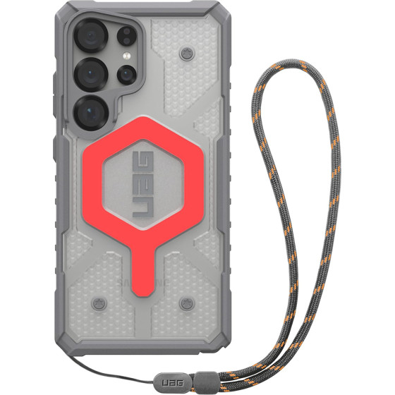 UAG - Pathfinder Clear Magsafe - Samsung Galaxy S25 Ultra - Active Lava Lanyard
