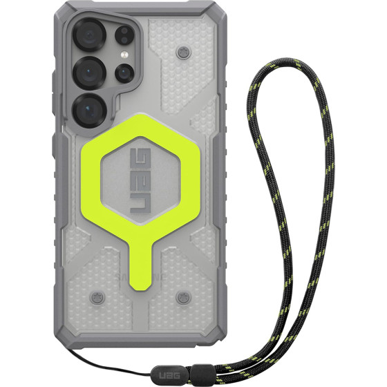 UAG - Pathfinder Clear Magsafe - Samsung Galaxy S25 Ultra - Active Neon Lanyard