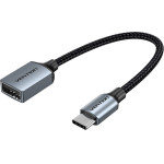 Vention - Otg Adapter - Type-C To Usb 2.0, Cotton Braided, 480Mbps, Fast Data Transfer, Gaming, 0.15m - Gray - (CCWHB)