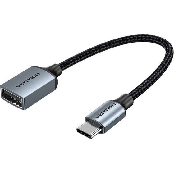 Vention - Otg Adapter - Type-C To Usb 2.0, Cotton Braided, 480Mbps, Fast Data Transfer, Gaming, 0.15m - Gray - (CCWHB)
