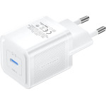 Vention - Wall Charger - Type-C, Eu Plug, 20W, Gan Technology, Smart Charging, Universal Compatibility - White - (FEPW0-EU)