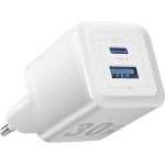 Vention - Wall Charger - Type-C, USB, PD30W, GaN, Dual Fast Charging, Low Temperature Technology, Eu Plug - White - (FEQW0-EU)